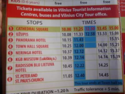 Vilnius City Tour: My Audio Guided Bus Tour of Lithuania’s Capital Meeting times and locations of tour.