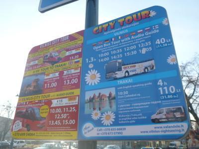 Vilnius City Tour: My Audio Guided Bus Tour of Lithuania’s Capital The bus stop for the Vilnius City Tour.