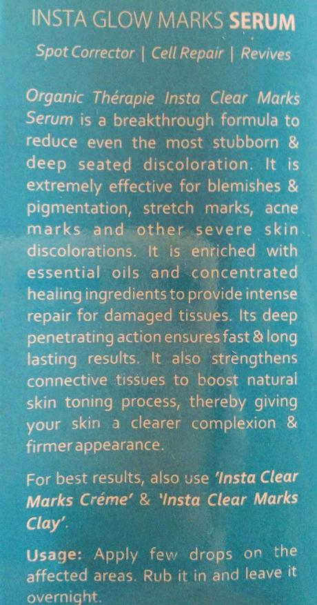 Organic Therapie Insta Clear Marks Serum Review