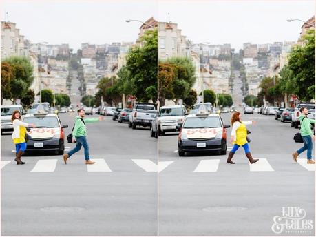 San Francisco Photography - Zoe Barrie and Paul Clapperton Walking Silly across the street