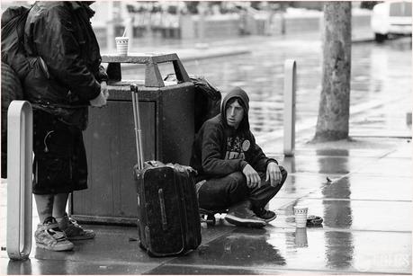 San Francisco Photography - Homeless man making an angry expression