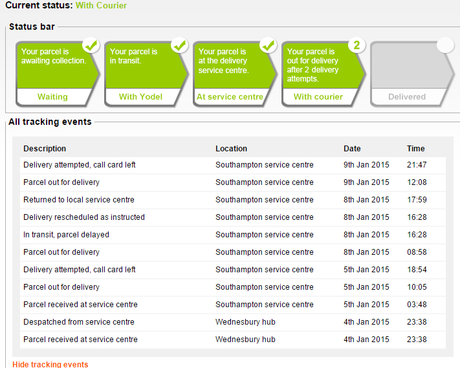 Yodel Delivery Company Customer Help Post