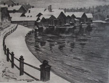 Winter: an etching by Louis Graf Sparre