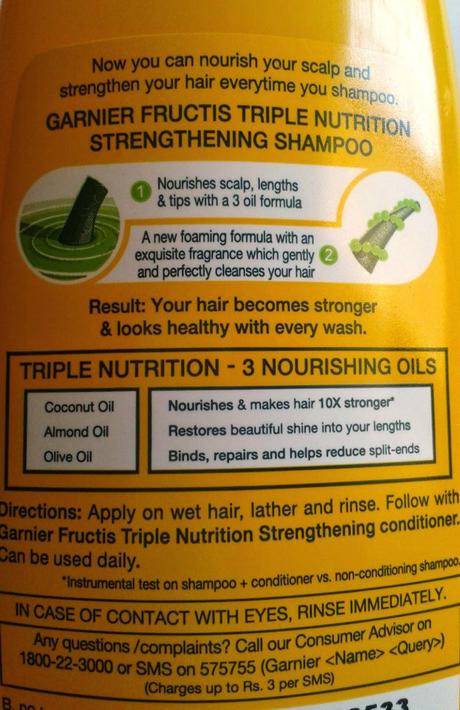 Garnier Fructis Triple Nutrition Shampoo & Conditioner - My first impression & hair story