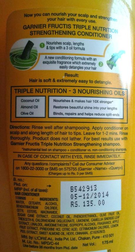 Garnier Fructis Triple Nutrition Shampoo & Conditioner - My first impression & hair story