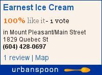Earnest Ice Cream on Urbanspoon