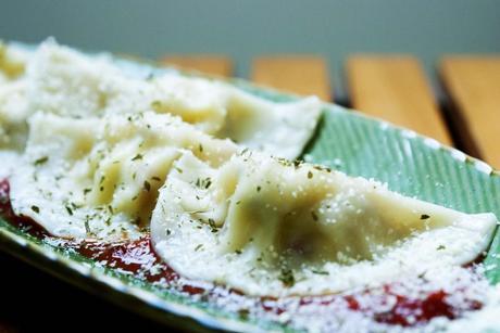 Ricotta and Bacon Ravioli with AlceNero Tomato Sauce and new cookbook