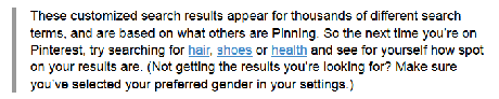 New Pinterest Search Is Now Customized By Gender