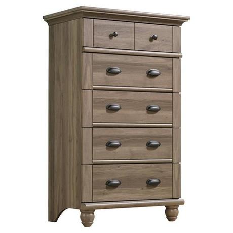 Sauder Harbor View 5 Drawer Chest in Salt Oak