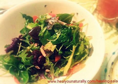 Enzymes & Probiotic Charged Healing Salad Featuring: Lacto-Fermented Beets