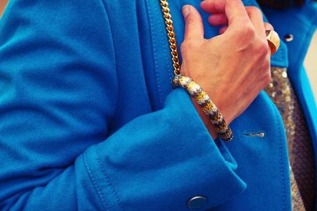 Top - Michael Kors, Skirt - Rachel Roy, Shoes - Dolce Vita, Bracelet - Crazy & Co.,  Coat - Kenneth Cole Tanvii.com