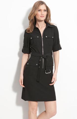 Michael Kors - MICHAEL Michael Kors Roll Sleeve Belted Shirtdress (Regular & Petite)