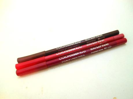 Coloressence Waterproof Lip Liner Pencil Wine Shine, Fuschia Pink, Purplish Rose : Review, Swatches, Price