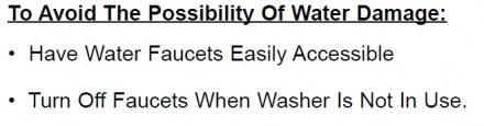 Warning from Maytag washing machine user manual