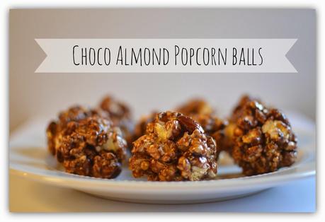 Choco Almond Popcorn Balls