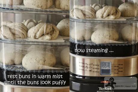 Black Sesame Steamed Buns 黑芝麻包 with Homemade Black Sesame Paste