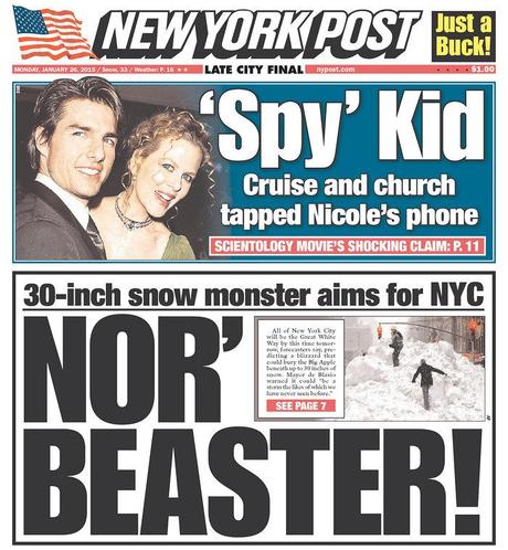 The Blizzard in the front pages
