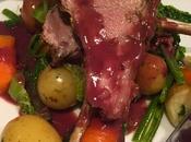 Rack Lamb with Vegetables, Mint Sauce Chianti Gravy