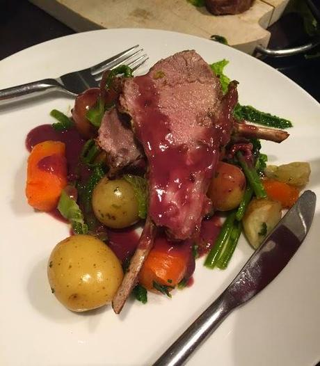 Rack of Lamb with Vegetables, Mint Sauce & Chianti Gravy