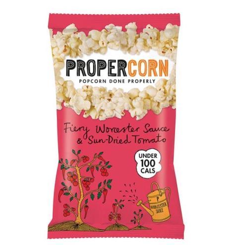 Fiery Worcester Sauce and Sun Dried Tomato Propercorn