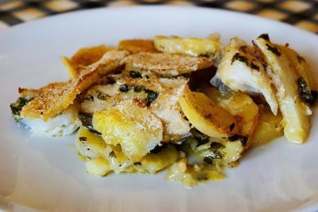 Baked Cod with Potatoes – Baccala’ al forno (Cooking with mom)