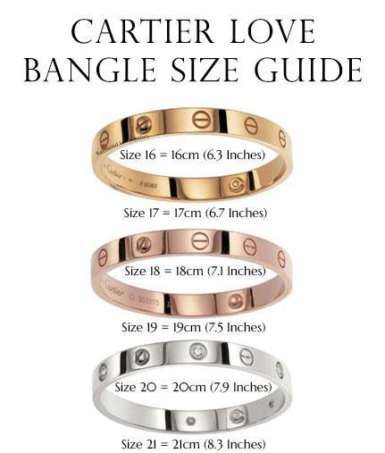 cartier bangle measurement