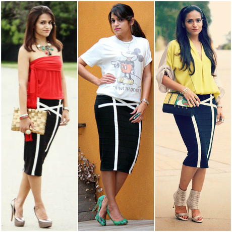 Three Ways To Style A Black Pencil Skirt, Tanvii.com