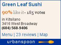 Green Leaf Sushi on Urbanspoon