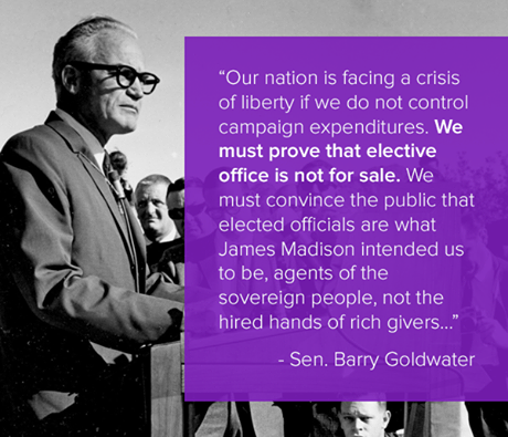 Former Republican Party presidential nominee and senator, Barry Goldwater.