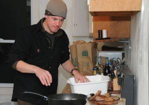 Cooking wild animals.