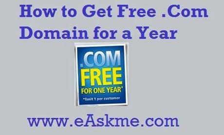 How to Get Free .Com Domain for a Year : eAskme