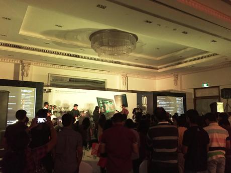 The people who weren't taking photographs were just standing around with their hands crossed