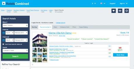 Sites like HotelsCombined compare prices from multiple booking engines