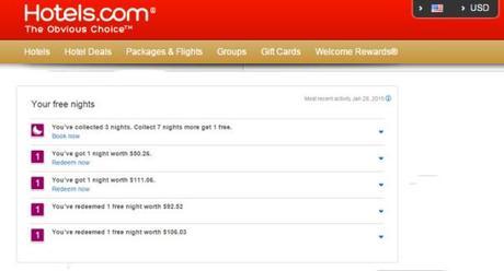 Book 10 nights through Hotels.com and get one night free