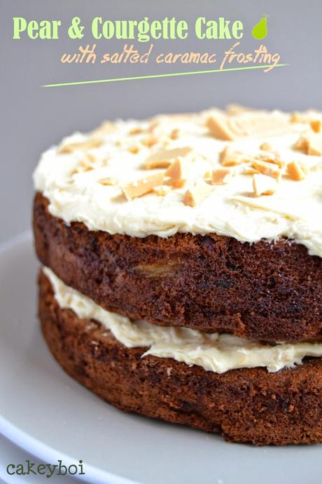 Pear and Courgette Cake with Salted Caramac Frosting