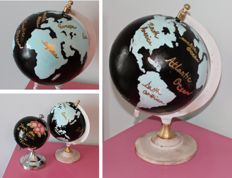 House Updates and Projects I Love (Colorful Painted Globes, Framed Fabric Art)