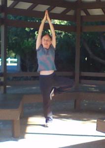 My wife Therese doing yoga on Maui