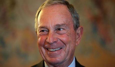 In this Tuesday, Sept. 16, 2014, file photo, former New York Mayor Michael Bloomberg smiles prior to be conferred with the Chevalier de la Legion d'Honneur by France's Foreign minister Laurent Fabius, at the Quai d'Orsay, in Paris. (AP Photo/Thibault Camus, File)