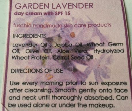 Fuschia Handmade Day Cream in Garden Lavender Review