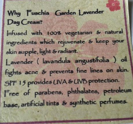 Fuschia Handmade Day Cream in Garden Lavender Review