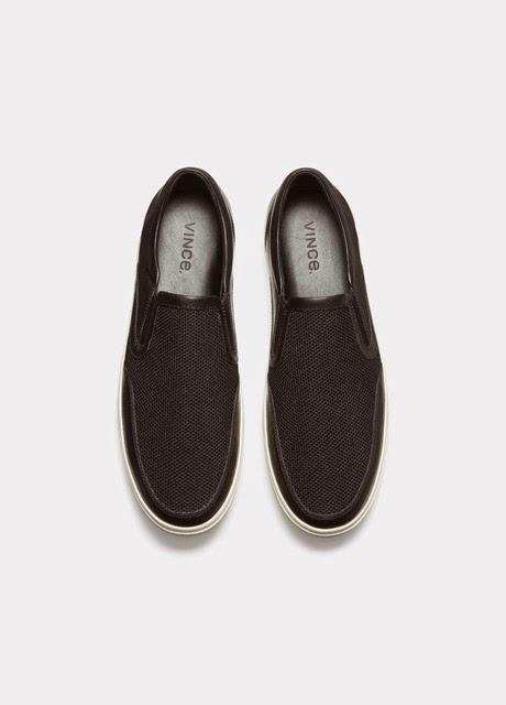 Meshed Together:  Vince Archie Mesh and Leather Slip-On Sneaker