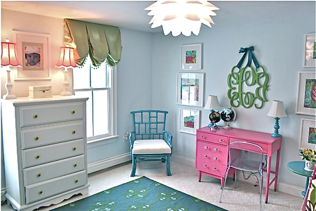 Tween Girls' Bedroom Reveal in Pink, Blue, and Floral With Built in Bed and Painted Desk (And Source List)