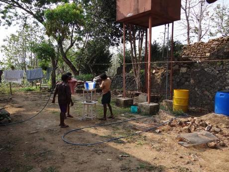 Measuring out daily ration of water