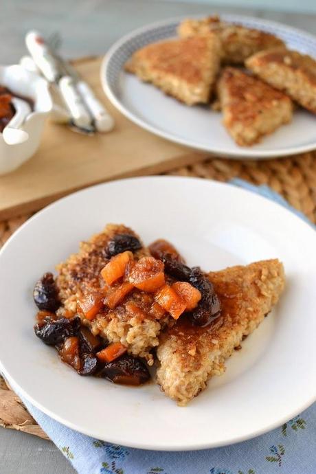 Pan Seared Oatmeal with Warm Fruit Compote 