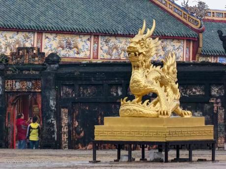 Gilded Dragon Standing Guard at the Imperial City