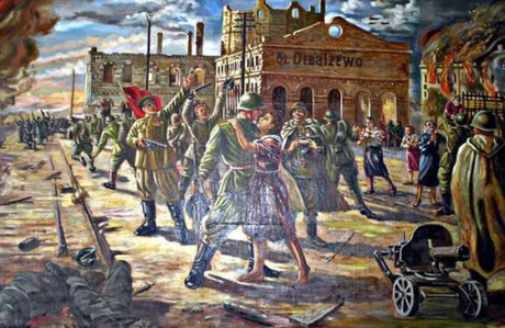 Painting from World War 2 Liberation of Debaltsevo.