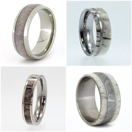 Deer Antler Wedding Rings