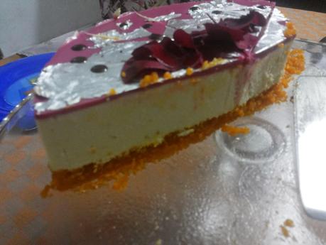 No-Bake Motichoor Ladoo Cheese Cake-Vegetarian  Fusion Dessert and Inspirations