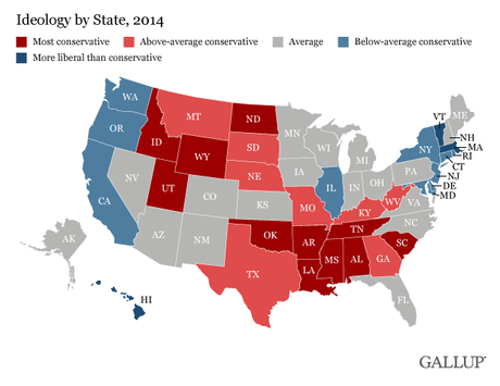 The Most Conservative And Most Liberal States