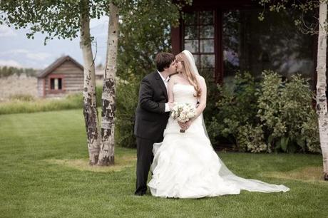 Tall bride and groom